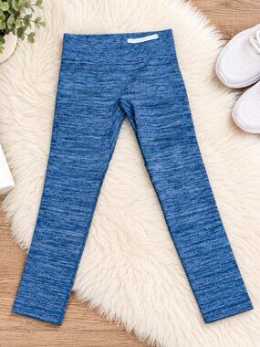 Under Armour HeatGear Compression Leggings Blue Heather High Waisted Medium